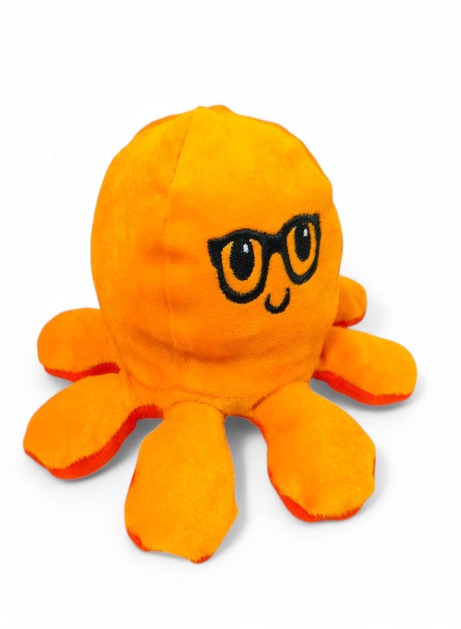 Yey Reversible Octopus Plush Toy - Soft Stuffed Animal for Kids, Babies, Boys & Girls - Mood Toy, Sensory Fidget Plush - Angry Orange & Happy Yellow - 7 Inch Room Decor (Orange-Yellow) - Image 4